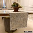 thumbnail image 3 of Le HomeCentric décoratif argent Table Runner 8 - 10 Seater Table Runner (16 x 120 pouces), Crystals Table Runner, tissu de soie linge de table, modèle abstrait Style moderne - Timothy, 3 of 10