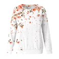thumbnail image 4 of KIHOUT Chandails Molletonnés pour Femmes en Liquidation, Hauts Blouse à Manches Longues d'Automne et d'Hiver à Col Rond à Imprimé Floral, Coupe Ample, Taille P-2TG, 4 of 5