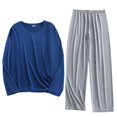 thumbnail image 2 of Weiqiqre Ensemble de Sport pour Hommes, Mode Décontractée, Couleur Unie, Col Rond, Manches Longues, Extensible, 2 of 3