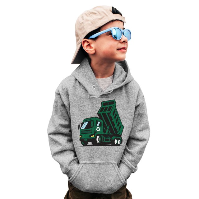 WEAIXIMIUNG Chandails en Molleton Garçons Col Rond Camion Chemise Dinosaure Manches Longues Chandail Tops Tees