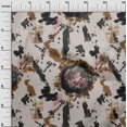 thumbnail image 3 of oneOone Viscose Chiffon Brown Fabric Abstract Texture Fabric For Sewing Printed Craft Fabric By The Yard 42 Inch Wide, 3 of 4