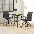 thumbnail image 2 of Gymax 3 PCS PE Wicker Patio Swivel Bar Set Table & Chairs w/ Quick-Drying Foam, 2 of 10
