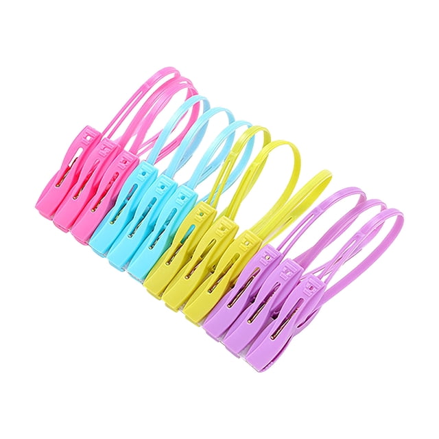 SLYNSHome 12Pcs Clothes Peg Clip Pins Clothes Line Drying Clothing Clips for Photo Craft Painting Display Plastic Clips Hooks Home Storage & Organization