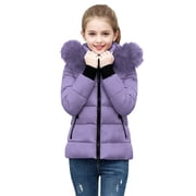 Miqool Girls Winter Coat Quilted Puffer Jacket Warm Parka with Removable Hood Insulated Outerwear 5-14 Years