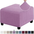 thumbnail image 1 of LNGOOR 3 Sizes Square Jacquard Durable Customized Stretch Footrest Ottoman Cover Folding Storage Stool Furniture Protector Slipcover (Light Grey S), 1 of 7