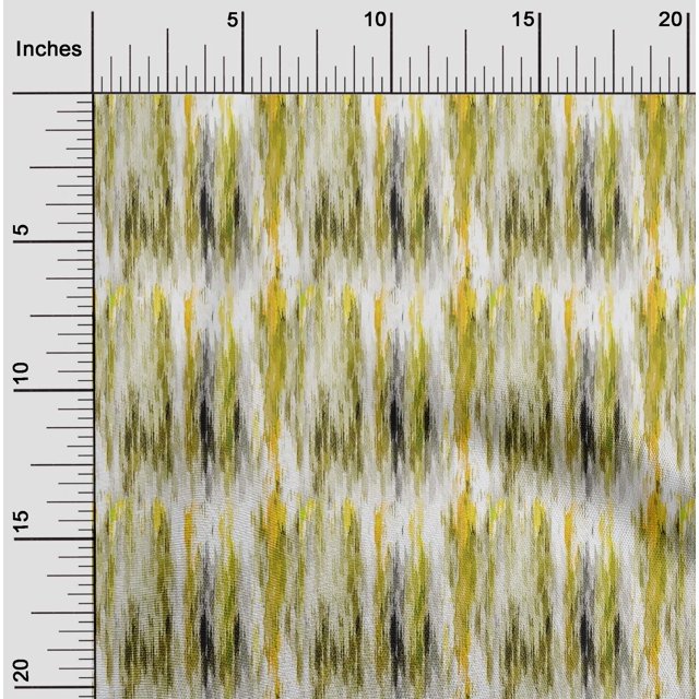 oneOone Polyester Lycra Yellow Fabric Liquid Drip Abstract Sewing Material Print Fabric By The Yard 56 Inch Wide