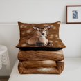 thumbnail image 4 of Farmhouse Deer Comforter Set,Sika Deer Skin Pattern Full Bedding Set,Rustic Farm Animal Bedding Comforter Sets,Country Wildlife Duvet Insert,Brown White Down Comforter, 4 of 6