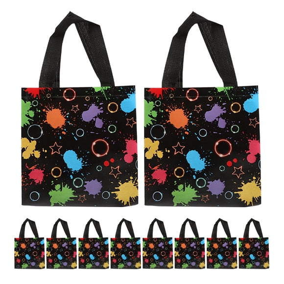 Shisuyan 10 Pcs Party Favor Bags With Handle Decorative Non Woven Goodie Candy Bags For Kids Adults Holiday Event Birthday Party Supplies