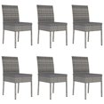 thumbnail image 5 of vidaXL 7 Piece Garden Dining Set Poly Rattan Grey, 5 of 5