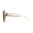 thumbnail image 4 of Floral Rhinestone Jewel Pin Hinge Metal Arms Square Luxury Diva Sunglasses Peach Mirror, 4 of 4