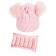 thumbnail image 1 of Ensemble Bonnet Tricoté à Double Pompon pour Bébé Hiver, 1 of 10