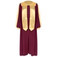 thumbnail image 3 of Raenseen Unisex Choir Robe Deluxe V-neck Long Sleeve Doctoral Robe Judge Costume Graduation Gown Burgundy S, 3 of 7