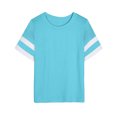 thumbnail image 3 of Chandails à Manches Courtes pour Femmes T-Shirts Surdimensionnés pour Femmes T-Shirts Amples Demi-Manches Col Rond Hauts Color Block Tuniques T-Shirts Surdimensionnés pour Femmes Hauts à Demi-Manches pour Femmes, 3 of 6