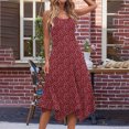 thumbnail image 4 of Ovzne Robes pour Femmes Robe d'Été Imprimée Sans Manches avec Poches Ourlet Irrégulier Col Rond Robe de Vacances Imprimée en Liquidation, 4 of 5