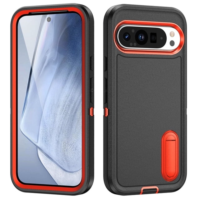 for Google Pixel 9 Pro Case, Google Pixel 9 Pro Phone Case with Built in Kickstand, Shockproof/Dustproof/Drop Proof Heavy Duty Military-Grade Rugged Protective Cover for Google Pixel 9 Pro