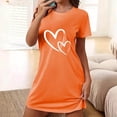 thumbnail image 2 of Tnhcen Robe de Nuit Courte à Imprimé Cœur pour Femme Grande Taille– Col Rond Manches Courtes P-2TG pour Tenue d'Intérieur Tendance et Confort Quotidien, 2 of 4
