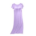 thumbnail image 1 of AherBiu Nuisettes pour Femmes avec Soutien-Gorge Intégré Manches Courtes Col Ras du Cou Pyjamas Vêtements de Nuit Confortables Doux Longue Robe de Nuit, 1 of 6