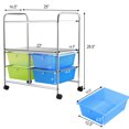 thumbnail image 2 of Patiojoy 4-Drawer Rolling Storage Cart Metal Rack Organizer Shelf with Wheels Green+ Blue, 2 of 6