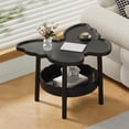 thumbnail image 1 of 2 Tier Butterfly Shaped Side Table with Layered Storage, Multifunctional for Living Room, Bedroom and Office, Easy to Assemble Portable Design, 1 of 8