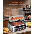 thumbnail image 4 of VEVOR Electric 18 Hot Dog 7 Roller Commercial Grill Cooker Machine Cover 1050W, 4 of 9