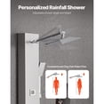 thumbnail image 4 of KFFKFF Shower Panel Tower System with Rainfall Shower Head, LED, 49 in Brushed Stainless Steel Shower Column, 4-Function Faucet, Wall-Mount Rain Massage System, 4 of 9
