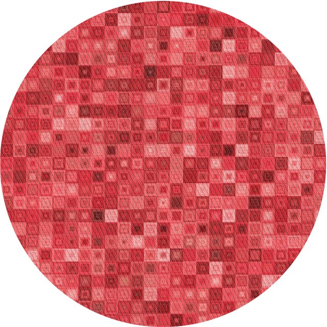 Ahgly Company Tapis d'Intérieur Ronds Transitionnels Rouges Lavables à la Machine, 3 Pieds Rond
