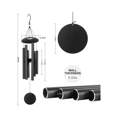 thumbnail image 2 of YSTIANN 26-Inch Deep Tone Wind Chimes for Outside - 6 Thick Aluminum Tubes Metal Wind Chime, Soothing Outdoor Decor for Garden, Patio & Backyard - Perfect Gift for Mom & Teachers (Black) WJ85-4457, 2 of 6