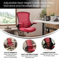 thumbnail image 2 of Mid-Back Red Mesh Ergonomic Drafting Chair with Adjustable Foot Ring and Flip-Up Arms, 2 of 8