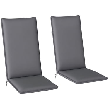 Outsunny Patio Chair Cushions Set of 2 UPF50+ Seat Cushions, Dark Grey
