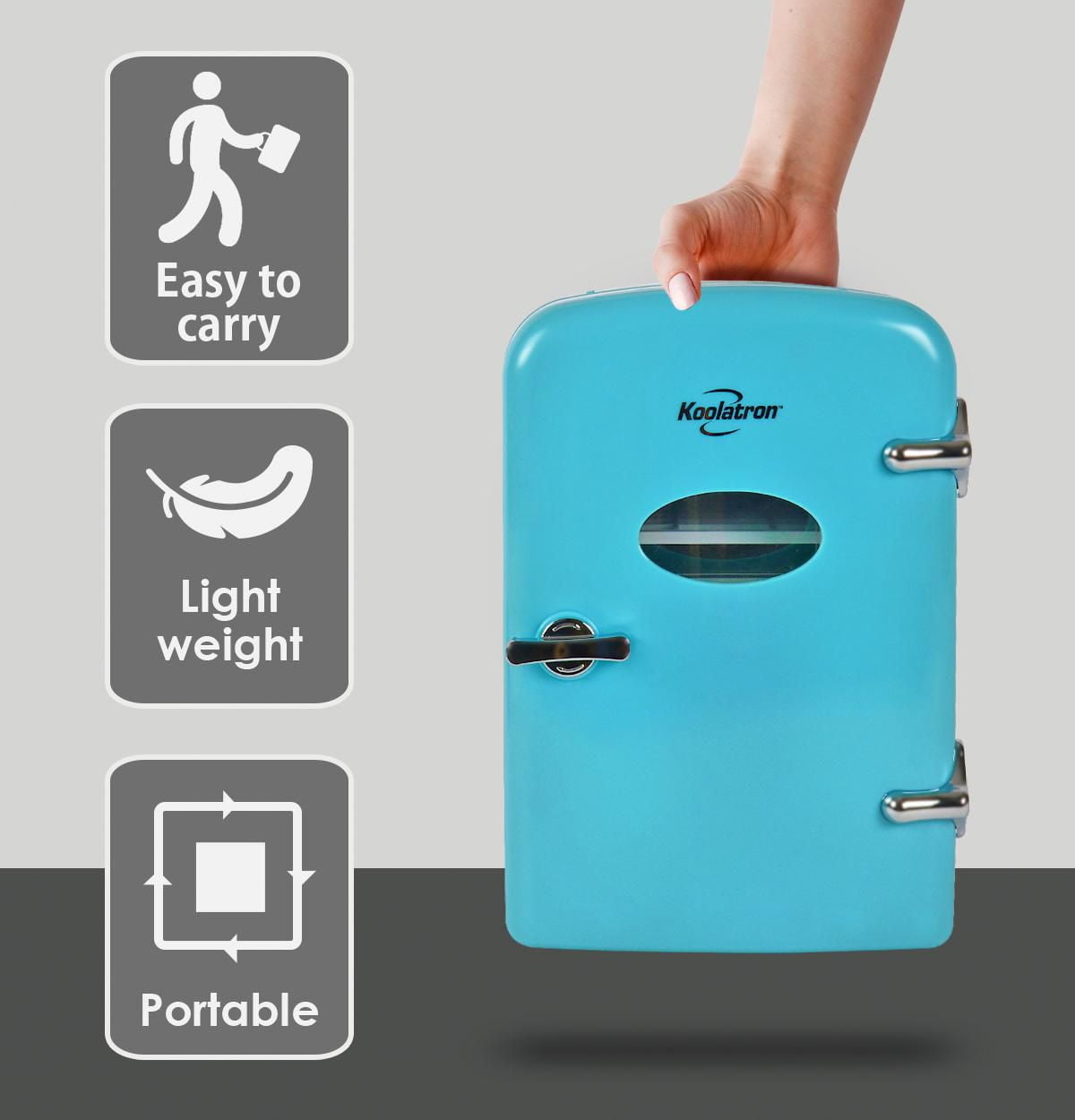 Koolatron Frigo Mini Thermoélectrique Portable Rétro 6 Canettes, 4,2 Quarts, 12V DC/110V AC, pour Maison, Chambre d'Étudiant, Voiture, Bateau, Boissons et Plus