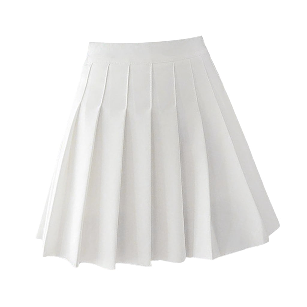 Jupe Plissée de Tennis Patineuse pour Filles, Mini-Jupes de Cheerleader, Uniformes, Cosplay, Danse, Blanc G