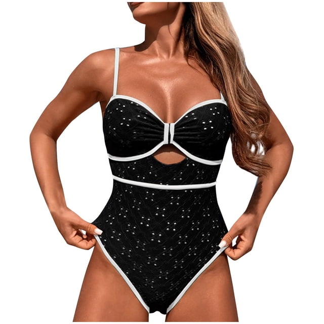 Slimming One Piece Swimsuit for Womens Cute Ruched Tummy Control Bathing Suit Sexy Cutout Modest Swimsuits