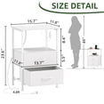 thumbnail image 3 of Eunos 2 Drawer White Small Nightstand with Charging Station, LED and Open Shelf for Bedroom, 3 of 8