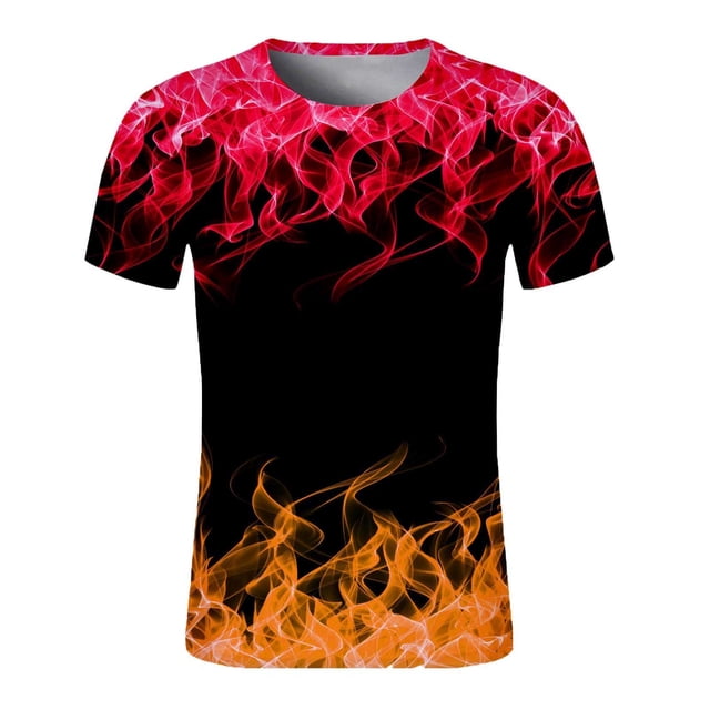 EGNMCR T-Shirts pour Homme Hommes Décontracté Col Rond Impression Numérique 3D Chandail D\'entraînement Physique Sport Manches Courtes T-Shirt Blouse Cadeaux pour Hommes