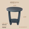 thumbnail image 3 of COZAYH Round End Table with Storage Shelf for Living Room or Bedroom, Blue, 3 of 8