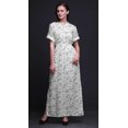 thumbnail image 4 of Bimba Robe Longue Maxi d'Été à Manches Kimono Imprimée de Feuilles de Cari en Rayonne avec Fente - X-Grand, 4 of 6