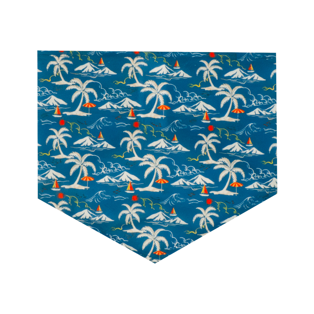 Bandana pour chien One Paw, imprimé surf, léger, plusieurs tailles, bleu