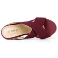 thumbnail image 4 of BLISSFUL STEP Women's Linen Platform Slide Wedge Open Toe Sandals, 4 of 6