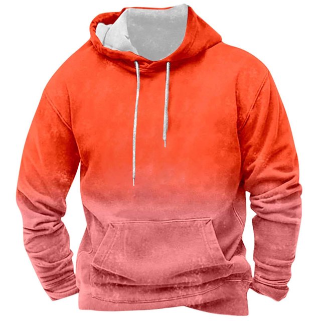 Rbaofujie Chandail à Col Rond Homme Mode Homme Couvre-Chef Dégradé de Couleur Mouvement Chandail à Capuche Chandails à Capuche Hauts Blouse Chandails à Capuche Chrétiens