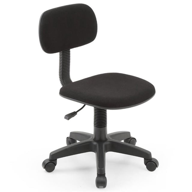 Hodedah Chaise de Travail Pivotante Sans Accoudoirs à Hauteur Réglable en Tissu Noir