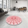 thumbnail image 4 of Ahgly Tapis d'Intérieur Lavable en Machine Carré Transitionnel Rose Clair, 5 Pieds Carré, 4 of 7