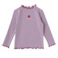 thumbnail image 1 of MIASHUI Hauts pour Enfants Filles Manches Longues T-Shirts à Volants Imprimé Blouse Décontractée, Violet, 2-3 Ans, 1 of 4