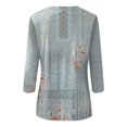 thumbnail image 5 of fartey T-Shirt Tunique à Manches 3/4 pour Femme Grande Taille, Tendance, à Imprimé Floral, Chandail à Enfiler, Hauts Décontractés à Col Rond, T-Shirts Doux et Confortables, Blouses de Plage Mode, Haut, P-4TG, 5 of 5