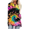 thumbnail image 1 of Jamicy Chandails en Molleton Col Rond Cadeau pour Maman Tuniques à Porter 2025 Automne Manches Longues Col Rond Imprimé Graphique Chemises Décontractées Coupe Ample, 1 of 5