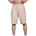 thumbnail image 1 of Diufon Men's Athletic Shorts Cotton Linen Drawstring Waisted Outdoor Sport Shorts Spring Summer Shorts with Pockets, 1 of 5