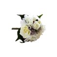 thumbnail image 2 of Xingzhi Artificial Flowers Bouquet Fake Hydrangea Heads Realistic Roses Party Home Decorative Table Wedding Display Decoration White, 2 of 6