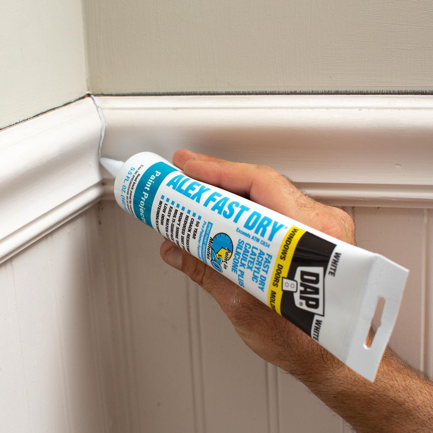 DAP Alex Plus All-Purpose Acrylic Latex Caulk Silicone, 300ml, White