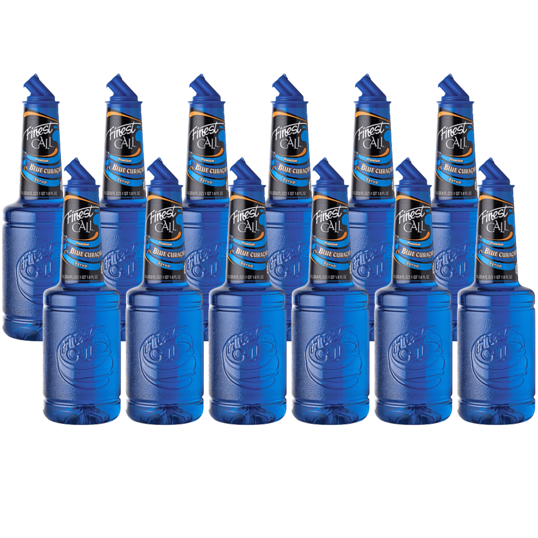 Finest Call 1 Liter Premium Blue Curacao Syrup - Non-Alcoholic