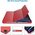 thumbnail image 2 of Supershield Case iPad Pro 11, Slim Stand Hard Back Shell Smart Cover for iPad Pro 11 Inch 4th Generation 2022 /3rd Generation 2021 /2nd Gen 2020 - Red, 2 of 5