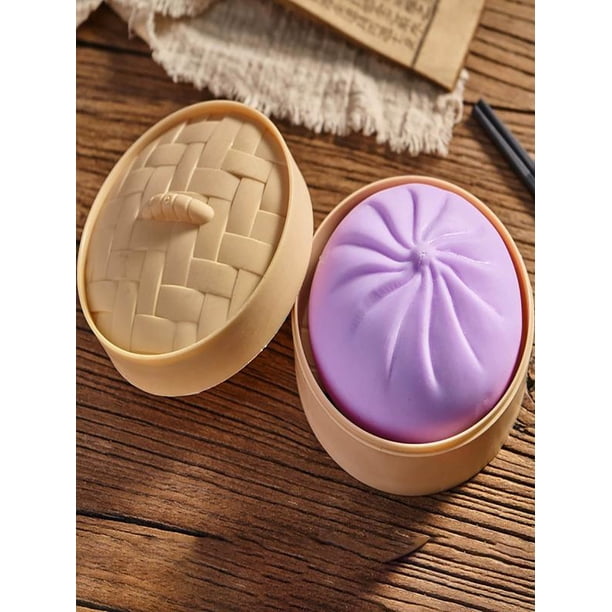 Set De 4 Pelotas Antiestrés Gigantes De Dumpling Con Purpurina – Suaves Y Seguras Para Niños Y Adultos